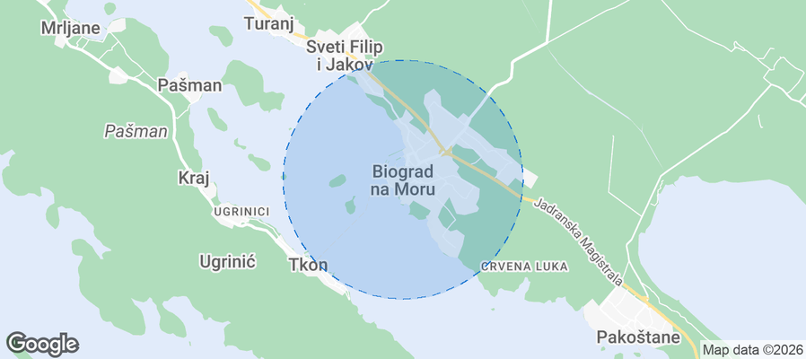 Biograd na Moru Airbnb map